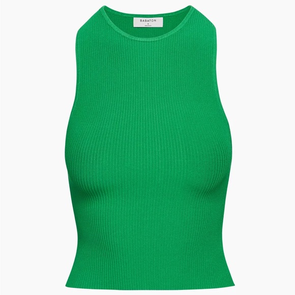 NWT Aritzia Babaton Sculpt Knit Racer Tank Gloss Green Size XS - Picture 1 of 6